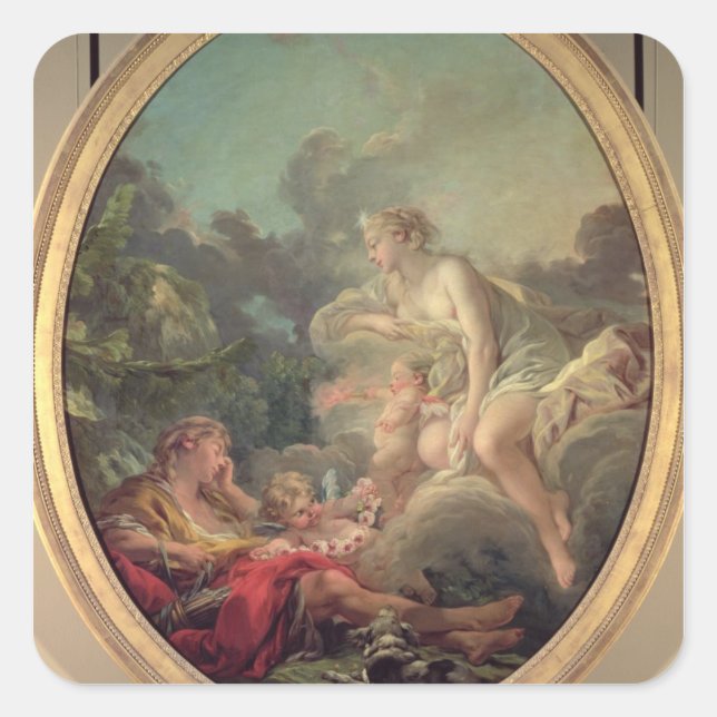 Cephalus and Aurora, 1764 (oil on canvas) Square Sticker (Front)