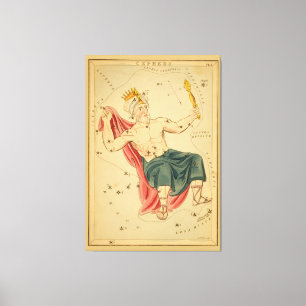 Cepheus the King - Vintage Astronomical Star Chart Canvas Print