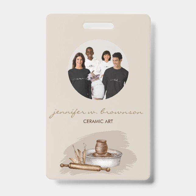 Ceramic Artist Photo Conferance ID Badge (Front)