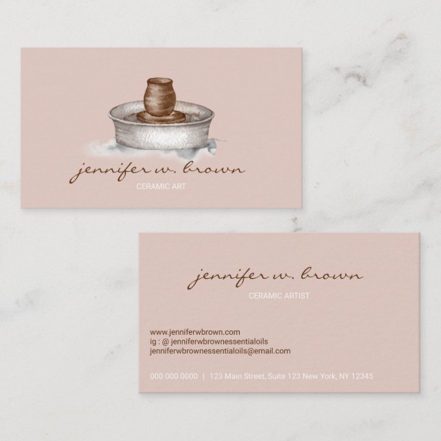 Ceramic Artist Tool sculpture Porcelain Pottery Business Card (Front/Back)