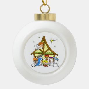 Ceramic Ball Ornament/Nativity Christmas Ornament