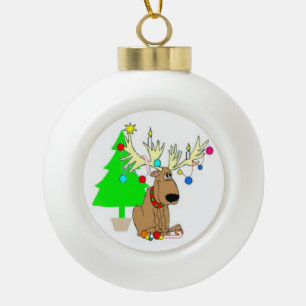 Ceramic Ball Ornament/Reindeer Christmas Ornament