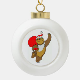 Ceramic Ball Ornament/Santa Bear Christmas Ornament