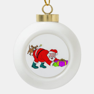 Ceramic Ball Ornament/Santa Christmas Ornament