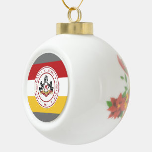 * Ceramic Ball Ornament w/PMC Flag logo