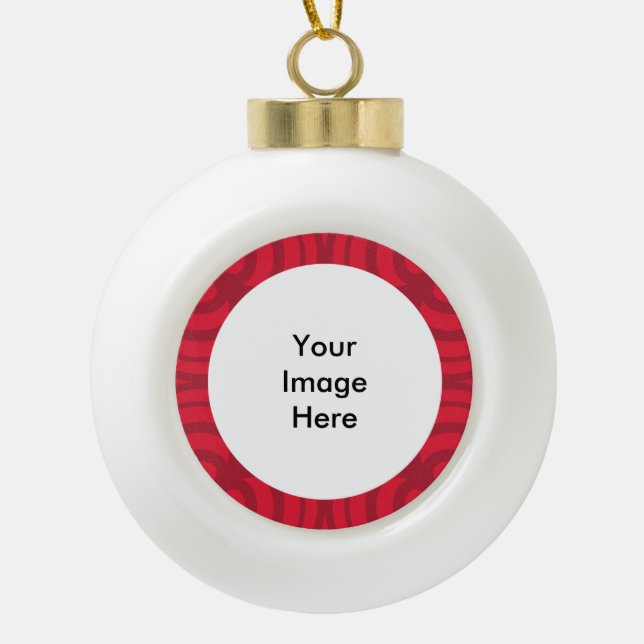 Ceramic Ball Red Frame Ornament! Ceramic Ball Christmas Ornament (Front)
