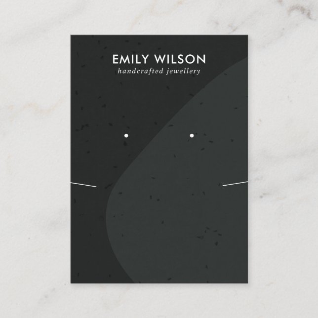 CERAMIC BLACK GREY WAVE NECKLACE EARRING DISPLAY BUSINESS CARD (Front)