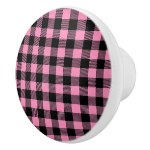 Ceramic Buffalo Plaid Knob