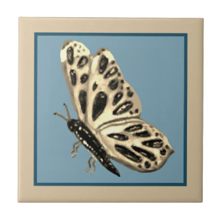Ceramic Butterfly tile gold and and black
