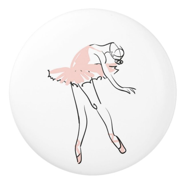 Ceramic Cabinet Knob-Ballerina Ceramic Knob (Front)