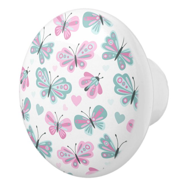 Ceramic Cabinet Knob-Butterflies Ceramic Knob (Right)