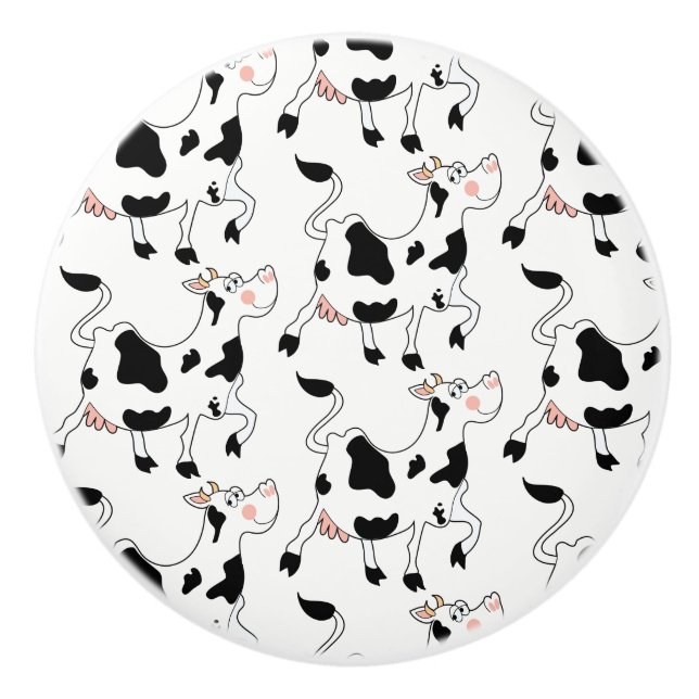 Ceramic Cabinet Knob-Cow Ceramic Knob (Front)