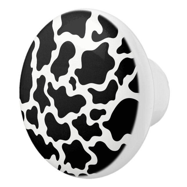 Ceramic Cabinet Knob-Cow Print Knob (Right)