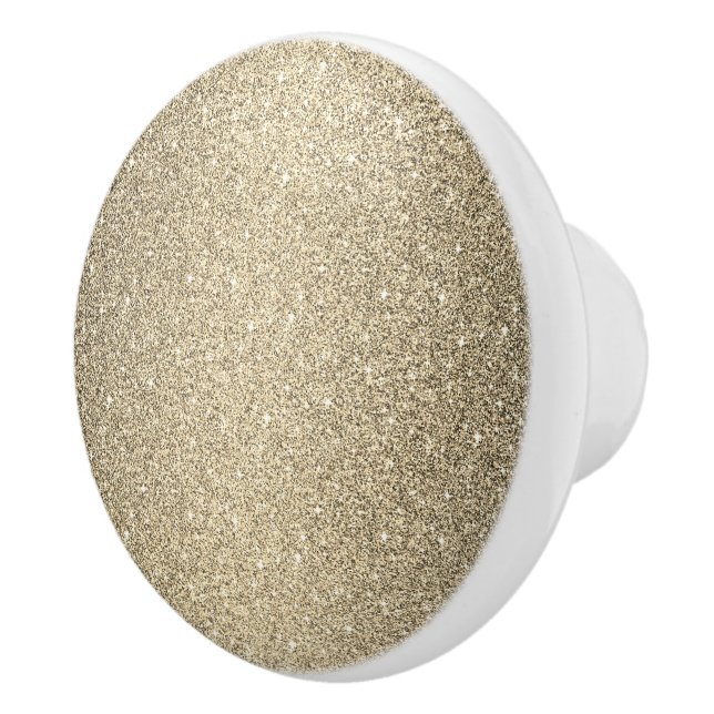 Ceramic Cabinet Knob-Gold Faux Glitter Ceramic Knob (Right)