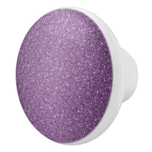 Ceramic Cabinet Knob-Purple Faux Glitter Knob