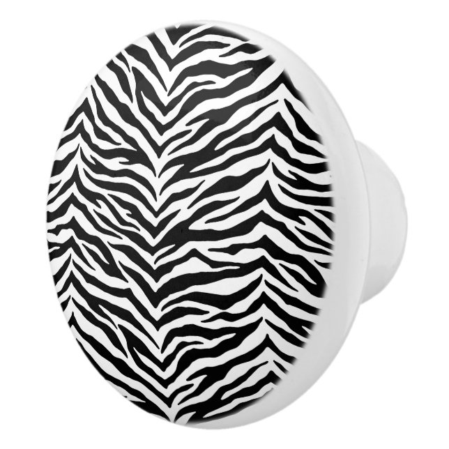 Ceramic Cabinet Knob-Zebra Print Knob (Right)