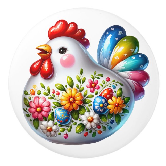 Ceramic Chicken  Knob (Front)