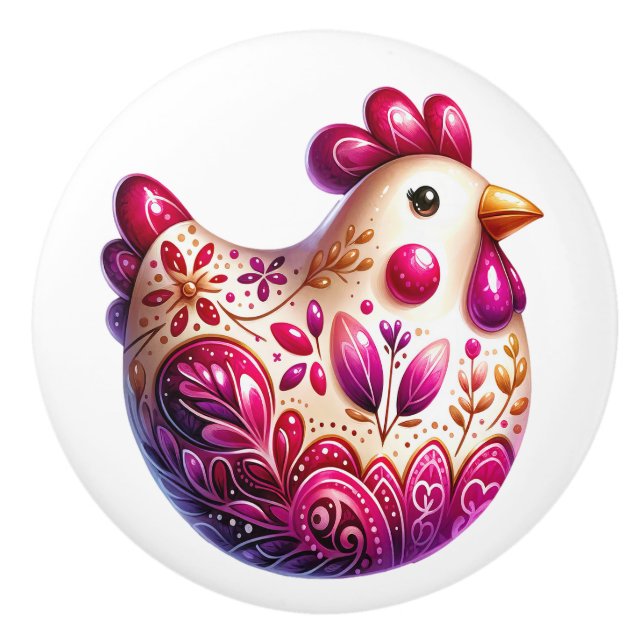 Ceramic Chicken Theme  Ceramic Knob (Front)