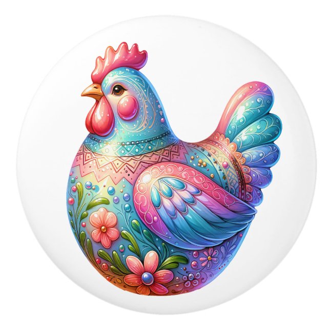 Ceramic Chicken Theme  Knob (Front)