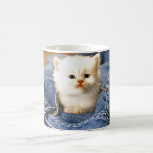 Ceramic Coffee Mug-Blue Jean Kitten Mug (Center)