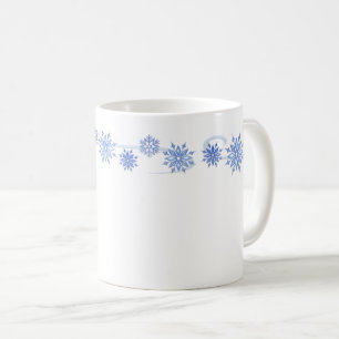 Ceramic Coffee Mug-Blue Snowflakes Coffee Mug