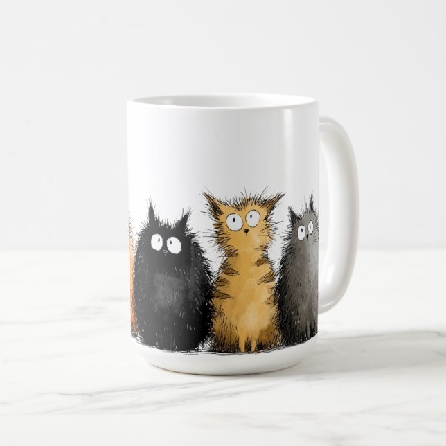 Ceramic Coffee Mug-Cartoon Cats Mug (Front Right)