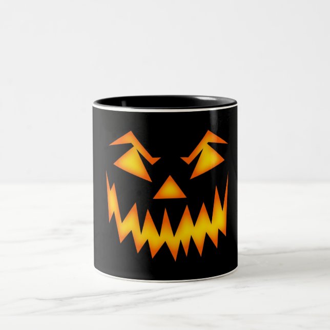Ceramic Coffee Mug-Halloween Face Two-Tone Coffee Mug (Center)