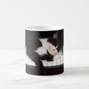 Ceramic Coffee Mug-Piano Kitten Coffee Mug