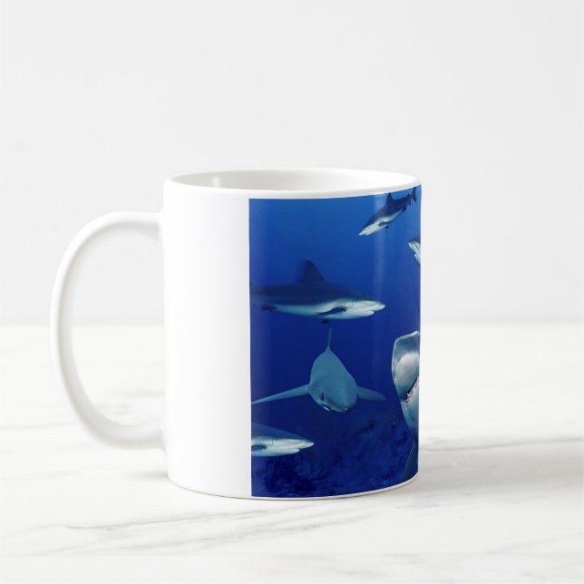 Ceramic Coffee Mug-Sharks Mug (Left)