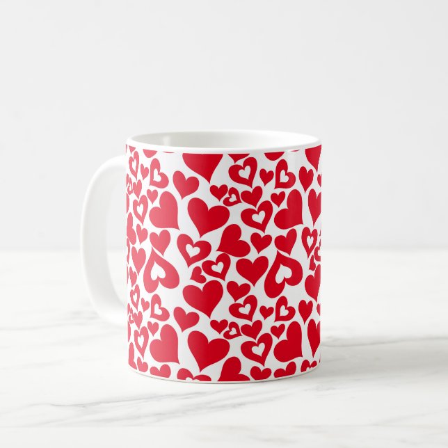 Ceramic Coffee Mug-Valentine Hearts Mug (Front Left)
