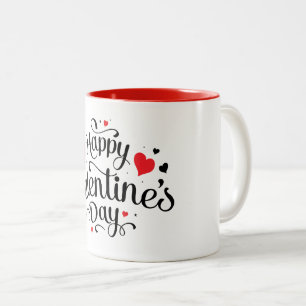 Ceramic Coffee Mug-Valentine Hearts Two-Tone Coffee Mug