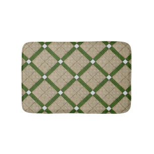 Ceramic Concrete Diagonal Tiles Mediterranean Bath Mat