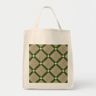 Ceramic Concrete Diagonal Tiles Mediterranean Tote Bag