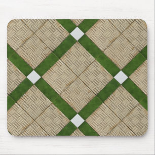 Ceramic Concrete Tiles Diagonal Green Grey Mouse Mat