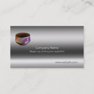 Ceramic Copper-matt Raku Pottery, metallic-look Business Card