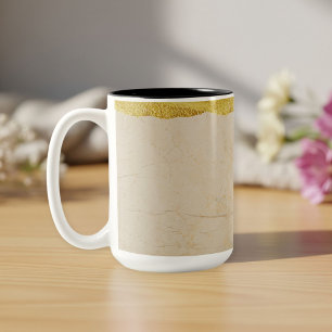 ceramic cup with gold rim