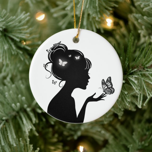 Ceramic Decoration The White Butterfly Woman (Tree)