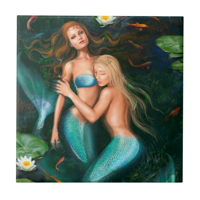Ceramic Decorative Mermaids Tile (Front)