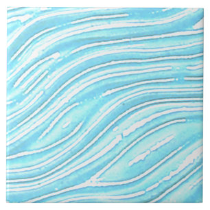Ceramic Decorative Tile Turquoise water look