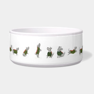 Ceramic dog bowl featuring Ty