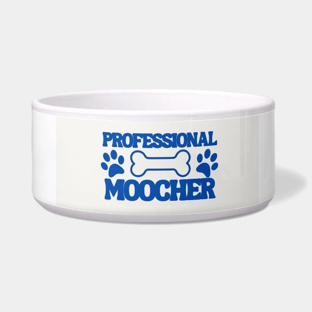 Ceramic Dog Bowl - Moocher - Large (Left)