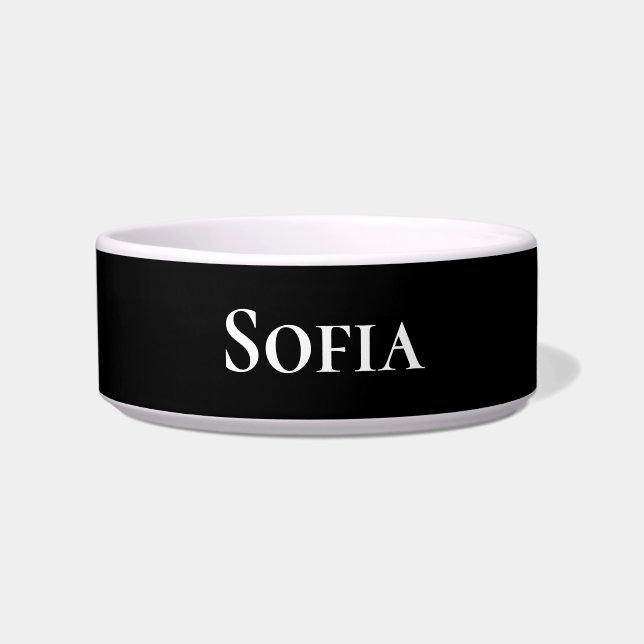 Ceramic dog bowl with customizable dog's name (Front)