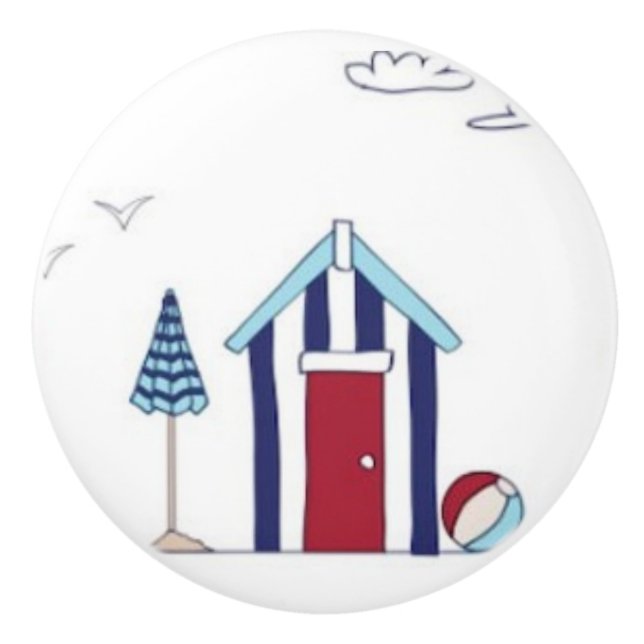 Ceramic Drawer/Door Knobs - Beach Hut (Front)