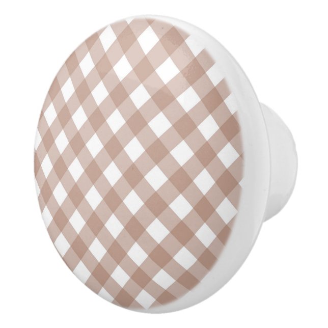 Ceramic Drawer/Door Pull - Pink Beige Lattice (Right)