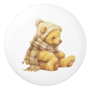 Ceramic Drawer Pull - Bear in Winter