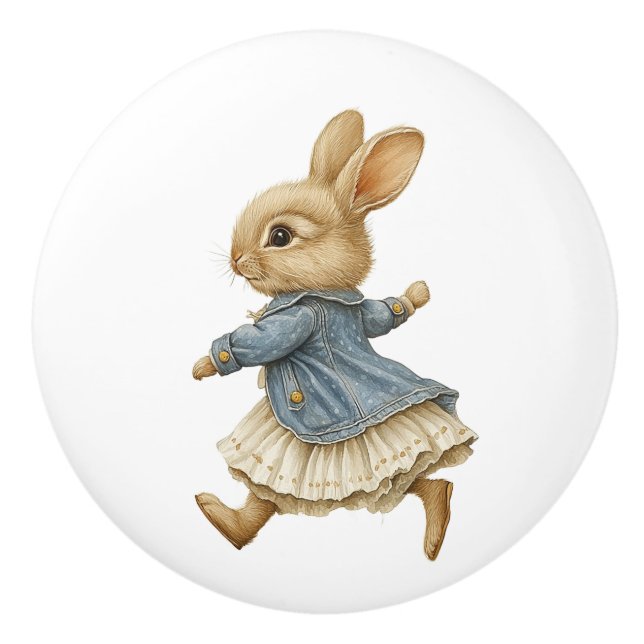 Ceramic Drawer Pull - Running Free no Background (Front)