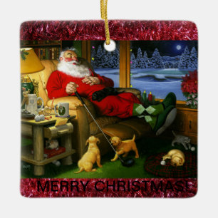 Ceramic Golf Themed Christmas Ornament