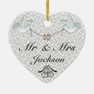 Ceramic Heart Ornament - Good Luck Wedding Charm