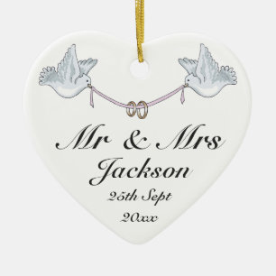 Ceramic Heart Ornament - Good Luck Wedding Charm 3