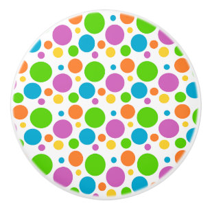 Ceramic Knob/Colourful Polka Dots Knob
